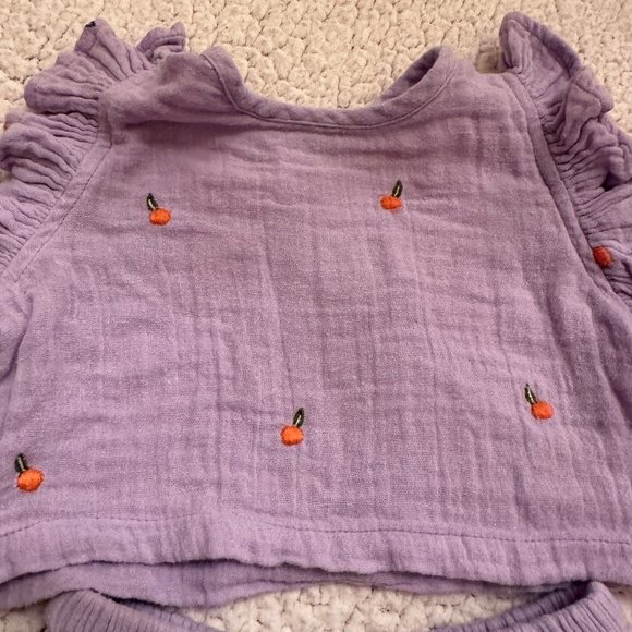 Pink Chicken Shorts Set in Lavender Oranges - Picture 3 of 5